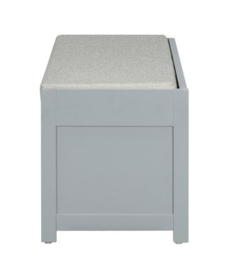 Streamdale Distressed Shutter Storage Bench with Acacia Veneer for Retro Charm for Living Room, Entryway (Grey)