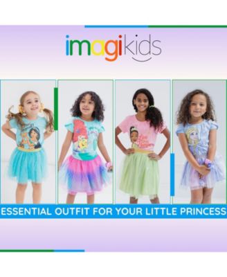 Toddler Girls Disney Princess Moana T-Shirt Tulle Skirt and Scrunchie 3 Piece Outfit Set