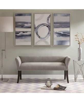 Upholstered Accent Bench with Nailhead Trim and Solid Wood Legs