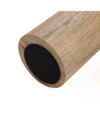 Set of 1 Oak Finish Manufactured Wood Round Side Table with 3 Pillar Legs