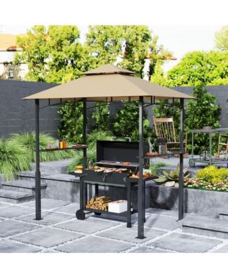 8' x 5' Grill Gazebo, 2-Tier Outdoor BBQ Gazebo,