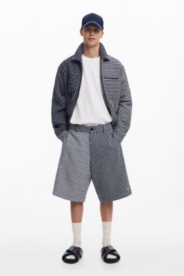 Men's Baggy striped Bermuda shorts