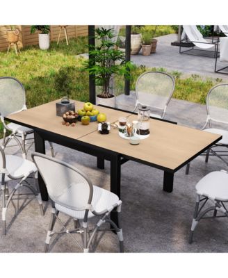 35.5"-71" Expandable Aluminum Outdoor Dining Table for 4-6 People