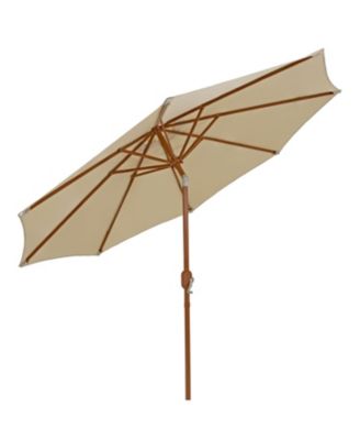 8.5 ft Outdoor Patio Umbrella with Tilt, Crank and Vent - Faux Woodgrain Finish