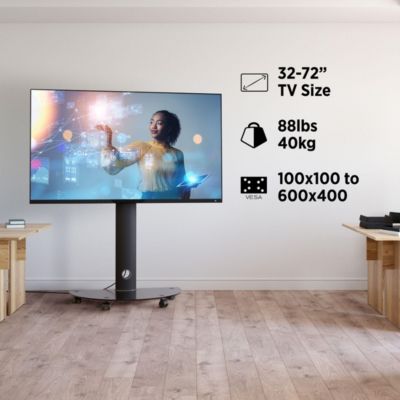 Mobile TV Stand Mount for 32” to 72” Screens, Holds up to 88lbs