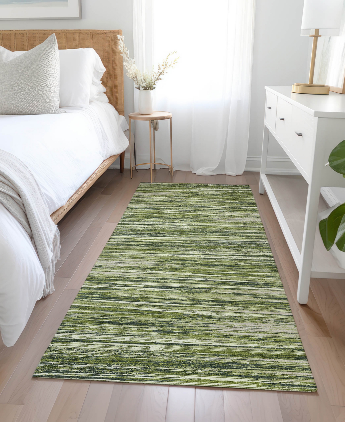 Addison Chantille Acn896 2'3"x7'6" Runner Area Rug In Olive