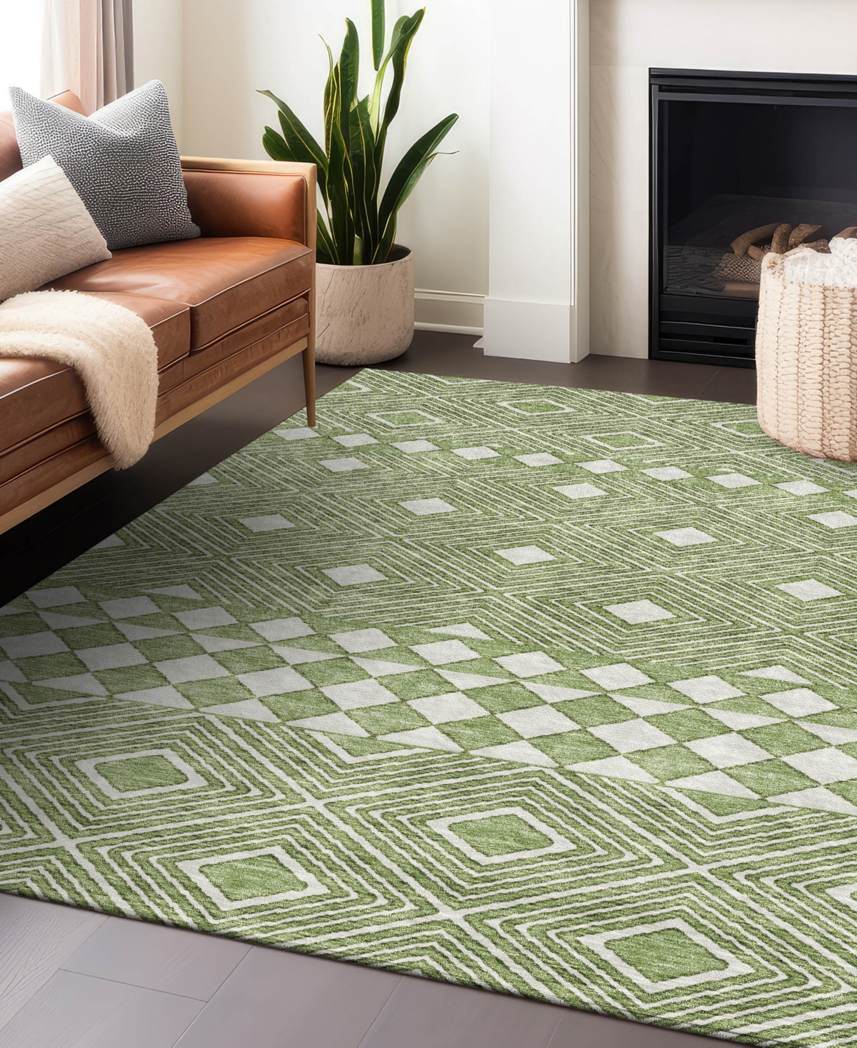 Addison Chantille Acn898 5'x7'6" Area Rug In Green