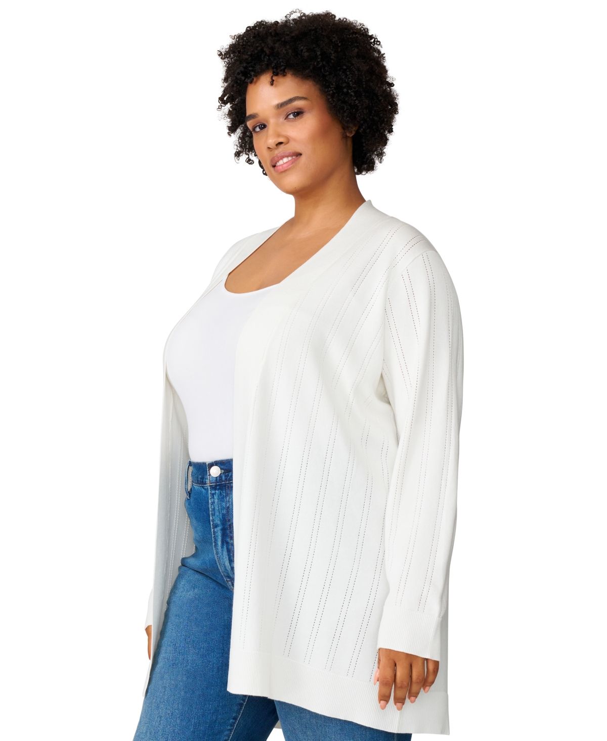 Melissa Paige Plus Size Open-Front Cardigan Sweater, Exclusively at Macy's
