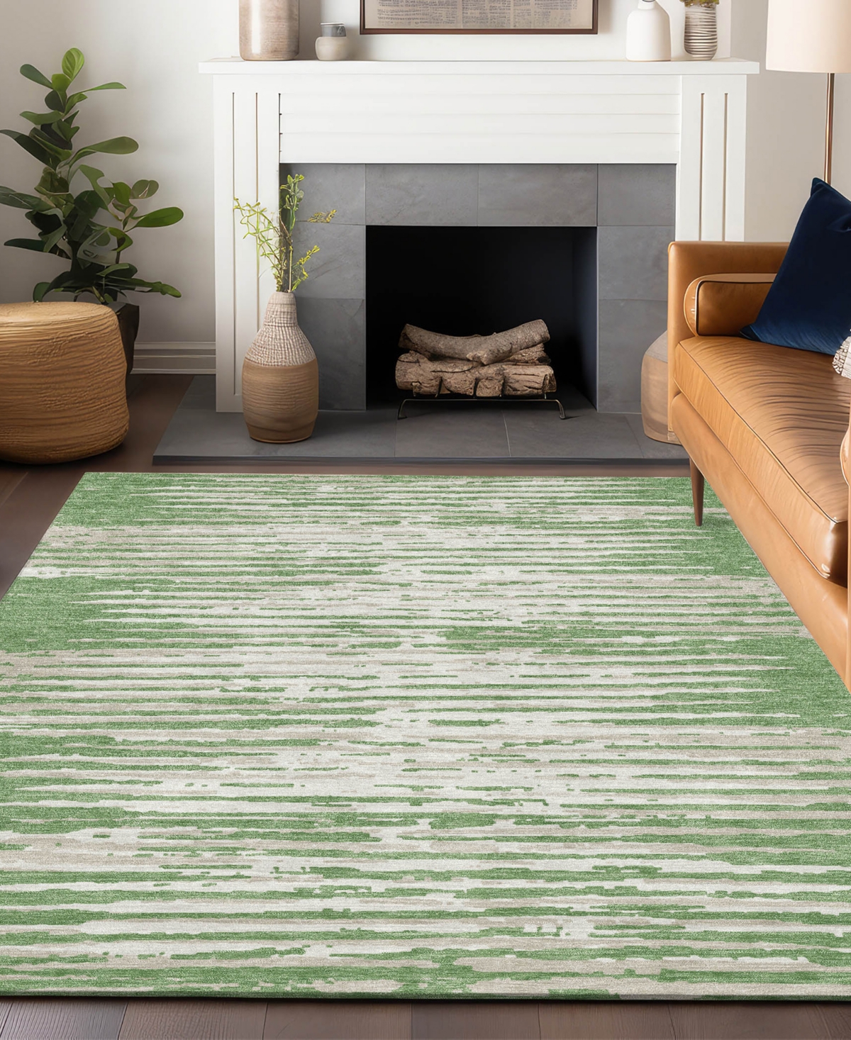 Addison Chantille Acn888 5'x7'6 Area Rug In Green