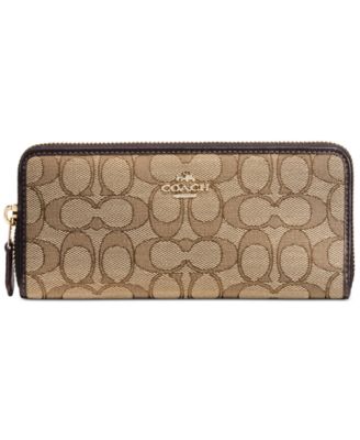 coach accordion zip wallet in signature jacquard