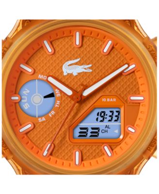 Men's Orange Silicone Strap Watch, 45mm