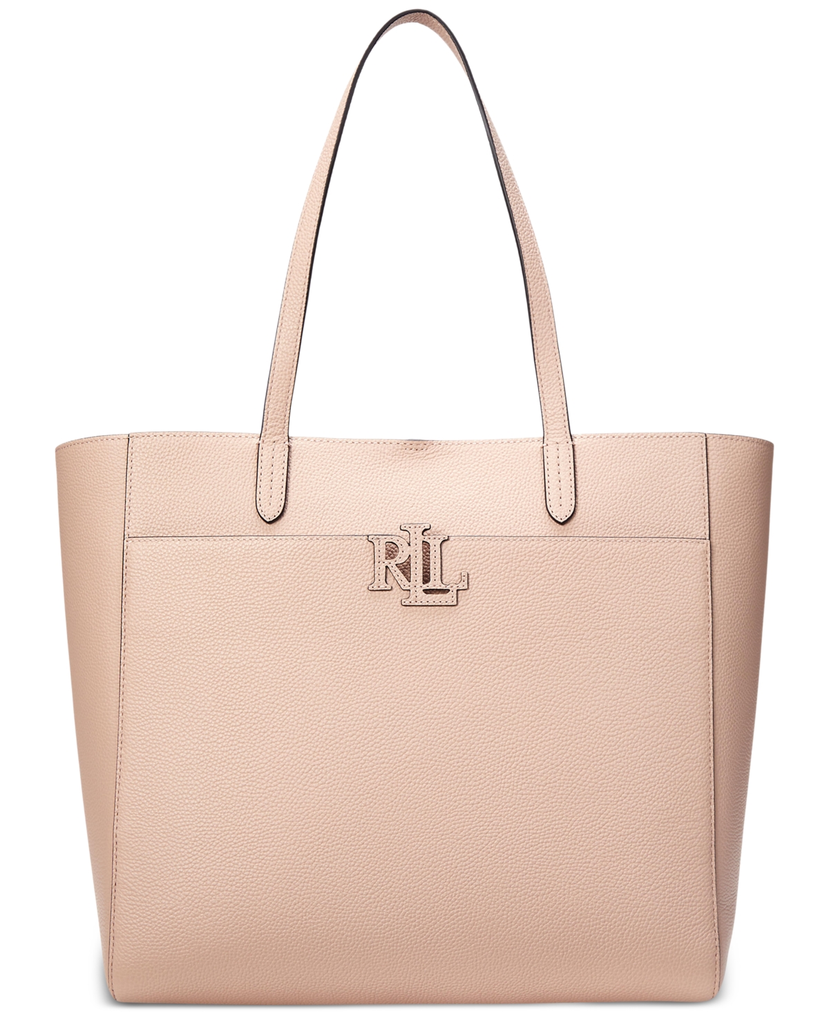 Ralph Lauren Pebbled Leather Extra-large Cameryn Tote Bag In Sunrise Blush