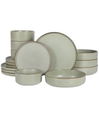Gibson Elite Gelston Stoneware Matte Reactive Glaze 16 Pc. Dinnerware Set, Service for 4 - Macy's