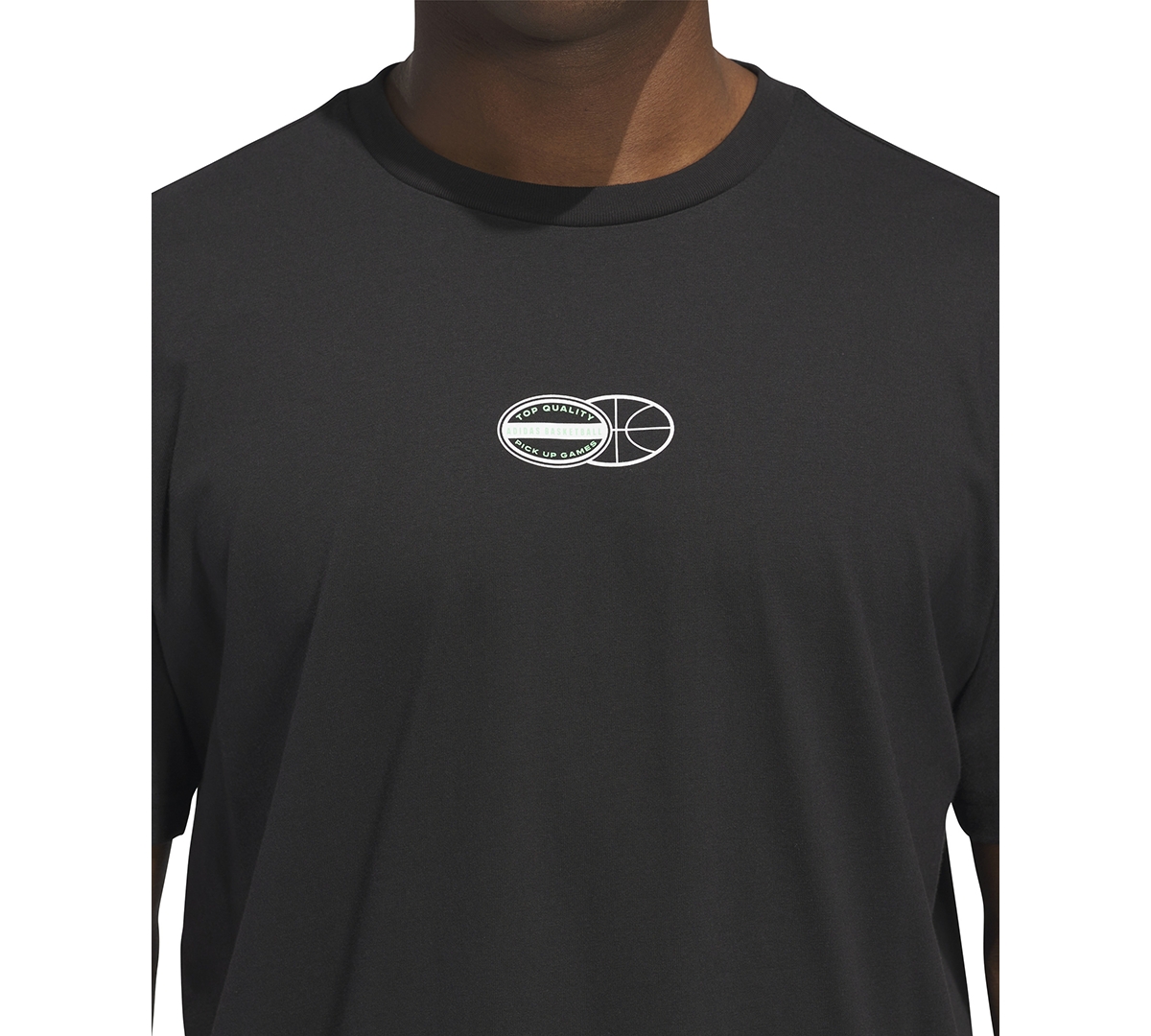 Adidas Originals Men's Pick Up Game Graphic Crewneck T-shirt In Black