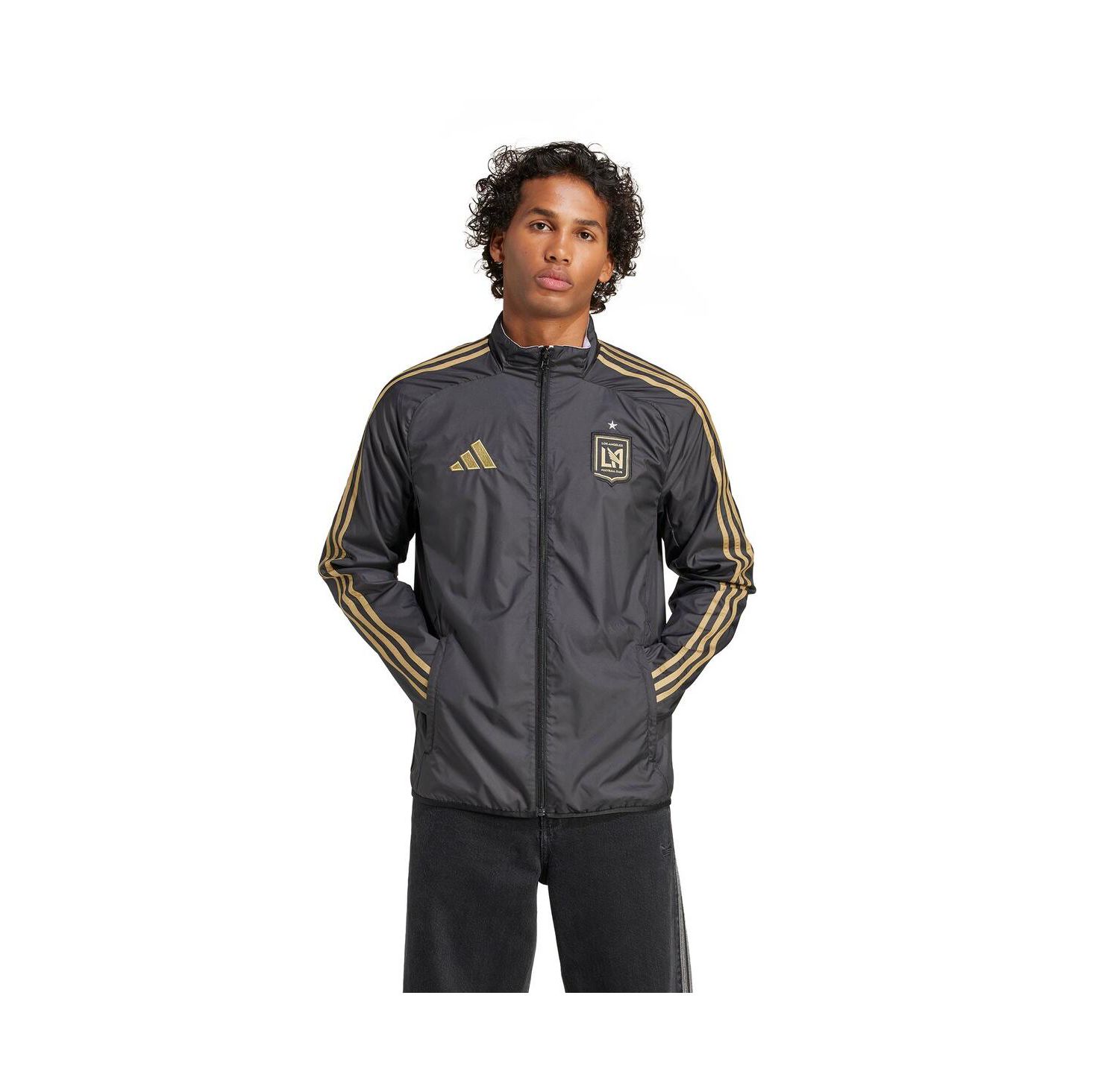 Men's Black/White LAFC 2025 Anthem Reversible Full-Zip Jacket