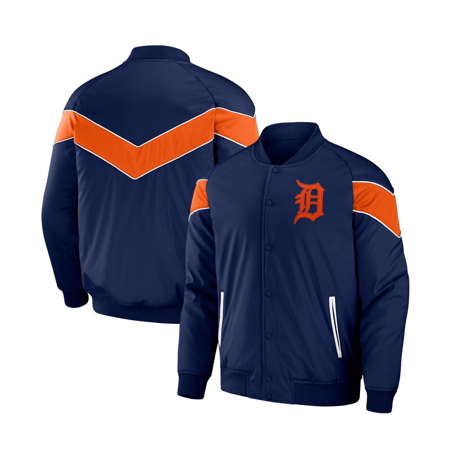 Мужская куртка Fanatics Navy Detroit Tigers Baseball Raglan Full-Snap — фото 1