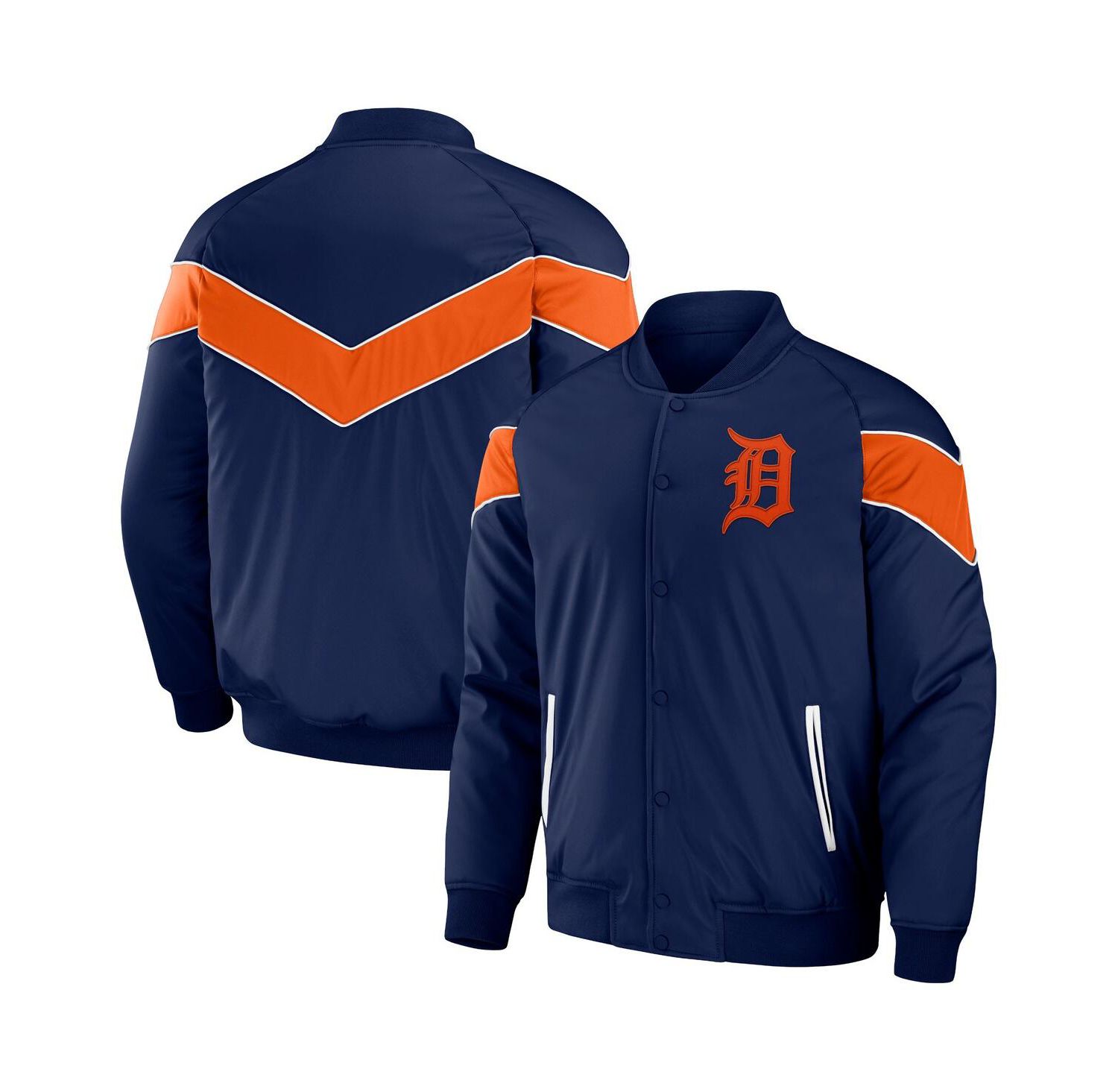 Men's Navy Detroit Tigers Baseball Raglan Full-Snap Jacket
