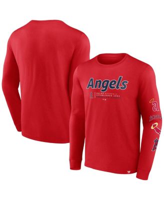 Fanatics - Men's Red Los Angeles Angels Strike the Goal Long Sleeve T-shirt