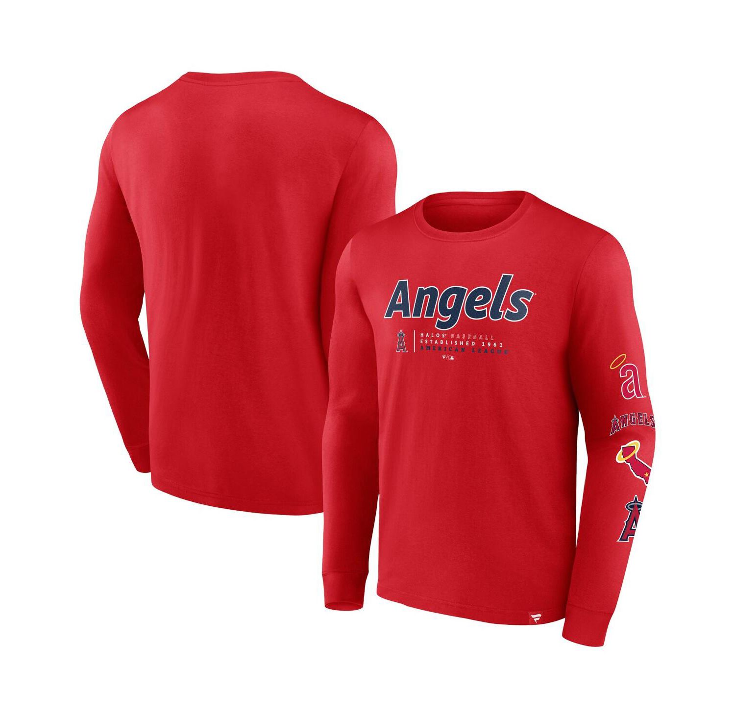 Men's Red Los Angeles Angels Strike the Goal Long Sleeve T-Shirt
