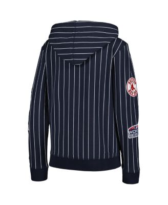 Women's Navy Boston Red Sox Pinstripe Tri-Blend Full-Zip Jacket