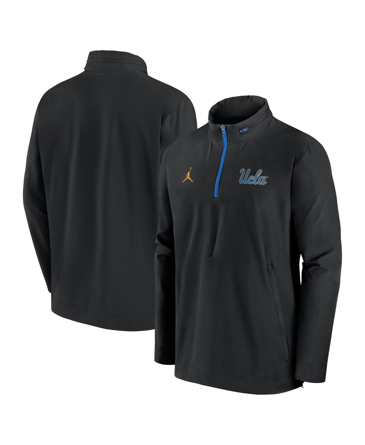 JORDAN MEN'S BLACK UCLA BRUINS SIDELINE COACHES QUARTER-ZIP JACKET 
