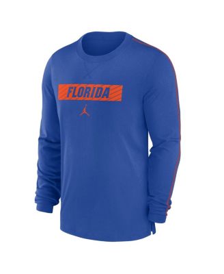 Men's Royal Florida Gators 2024 Sideline Player Tri-Blend Performance Long Sleeve T-Shirt