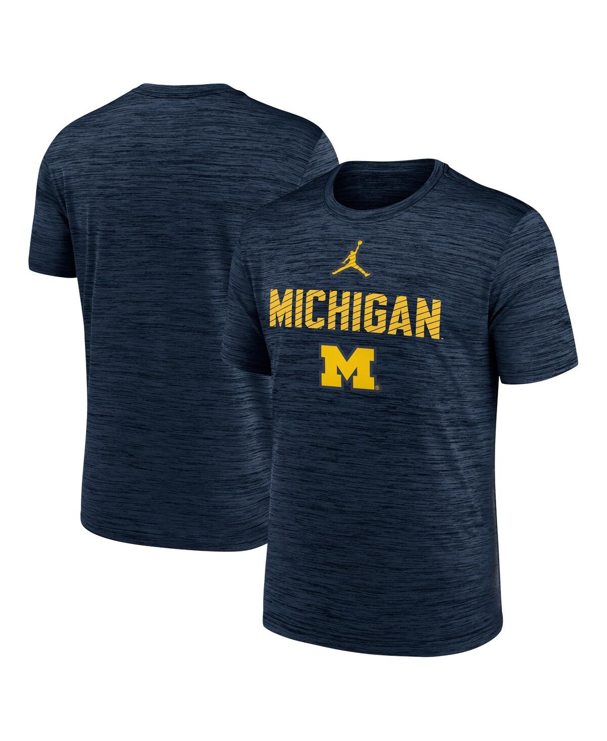 Men's Navy Michigan Wolverines Campus Slant Velocity Performance T-Shirt - Navy