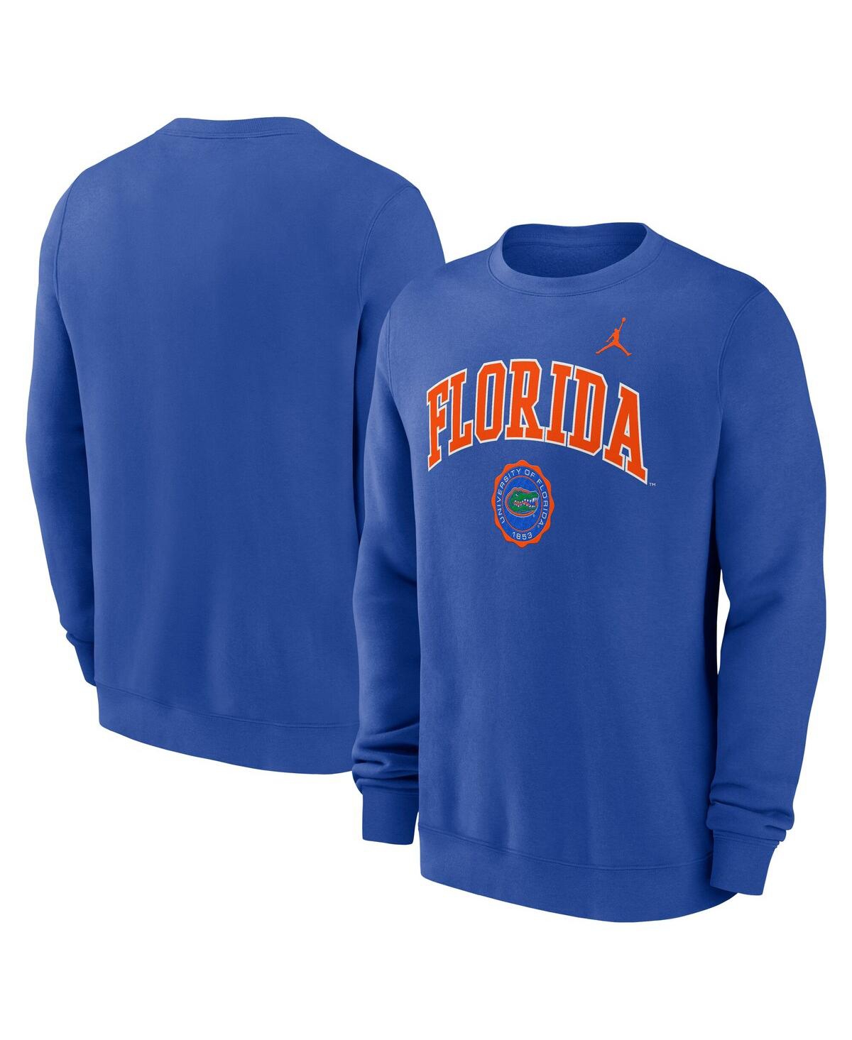 JORDAN MEN'S ROYAL FLORIDA GATORS ARCHED SEAL PULLOVER SWEATSHIRT 
