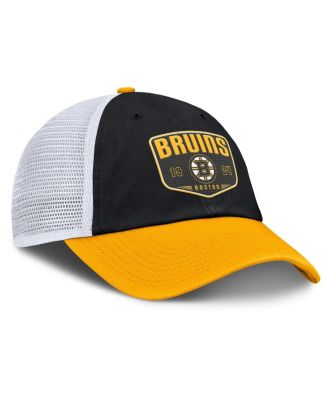 Men's Black Boston Bruins Fundamental One-Time Trucker Adjustable Hat