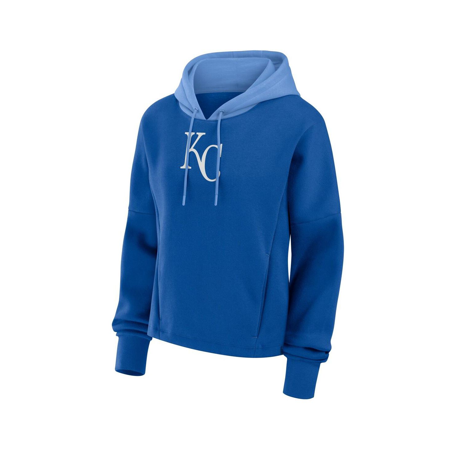 Women's Royal Kansas City Royals Oversized High Hip Legacy Fleece Pullover Hoodie