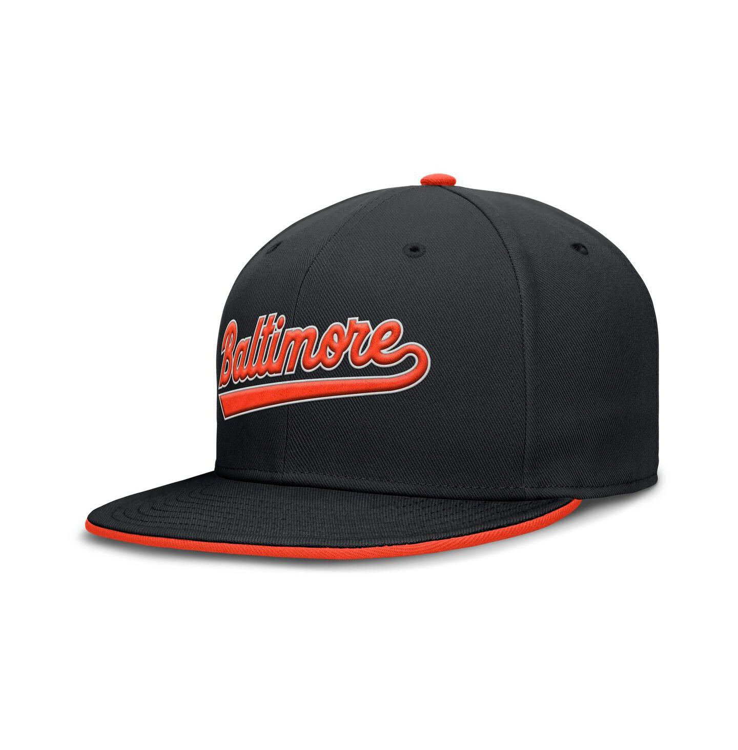 Мужская кепка Nike Black Baltimore Orioles True Performance Fitted Hat — фото 3