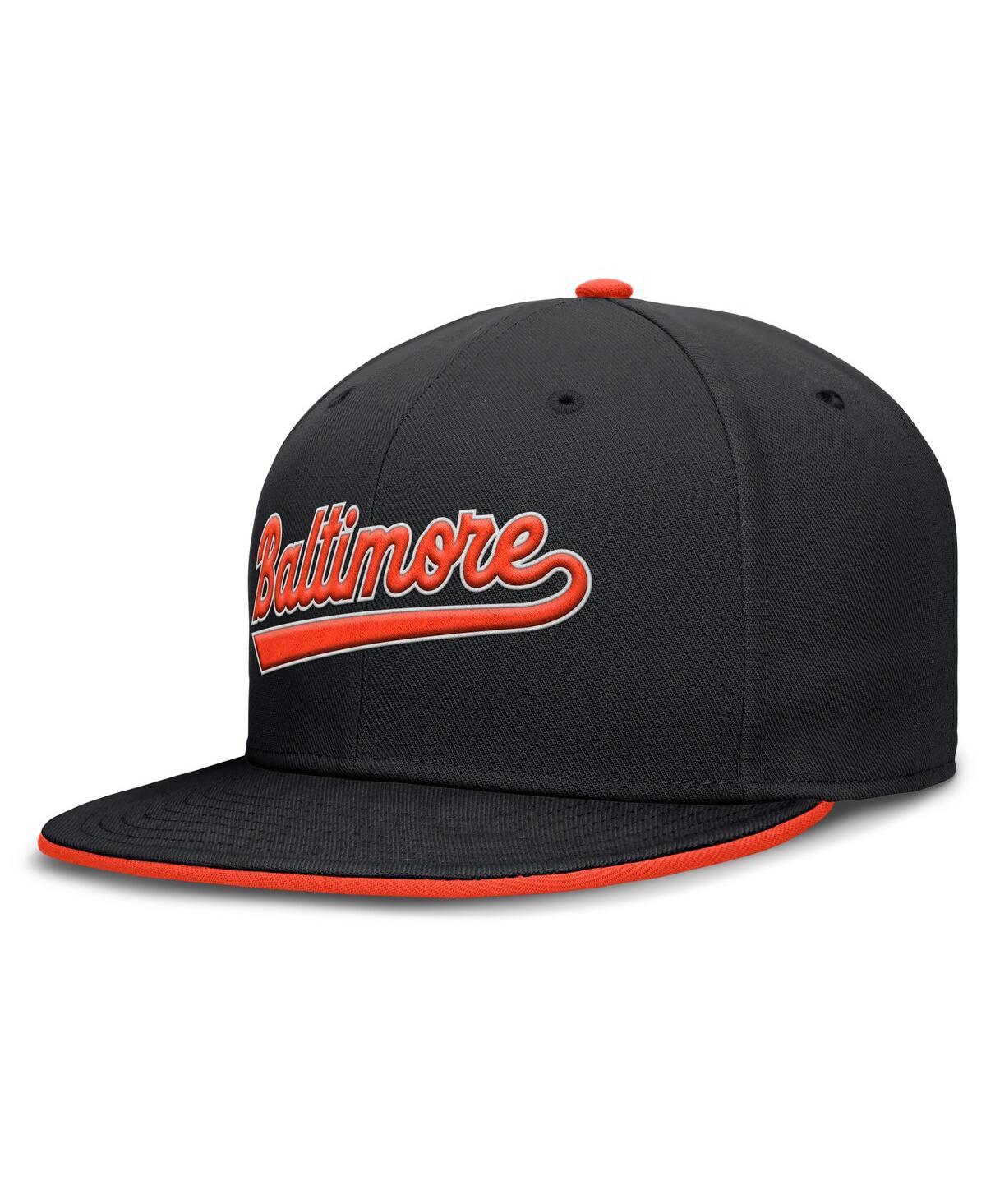 Nike Men's Black Baltimore Orioles True Performance Fitted Hat In Black