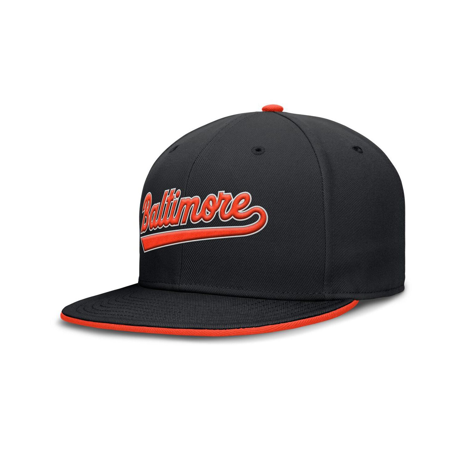 Men's Black Baltimore Orioles True Performance Fitted Hat
