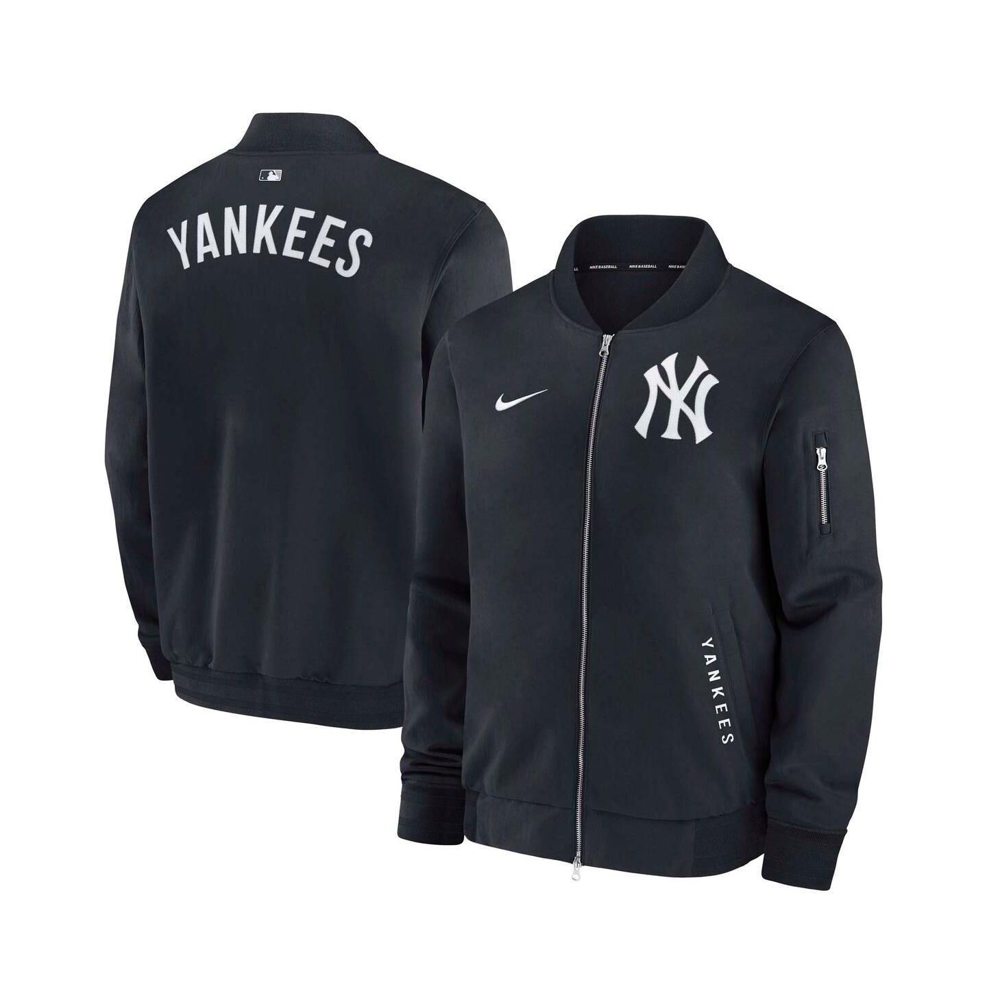 Мужская куртка Nike Navy New York Yankees Authentic Collection Dugout Full-Zip Bomber — фото 1