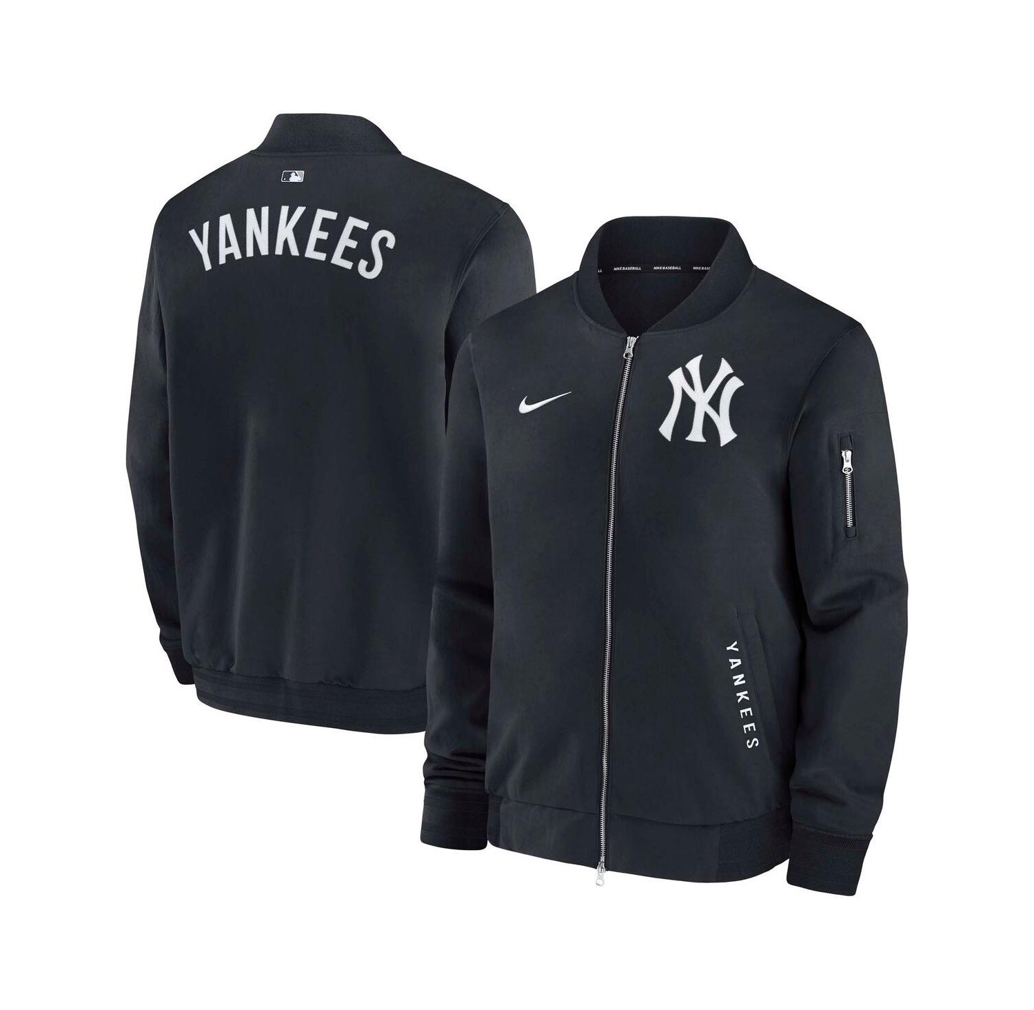 Men's Navy New York Yankees Authentic Collection Dugout Full-Zip Bomber Jacket