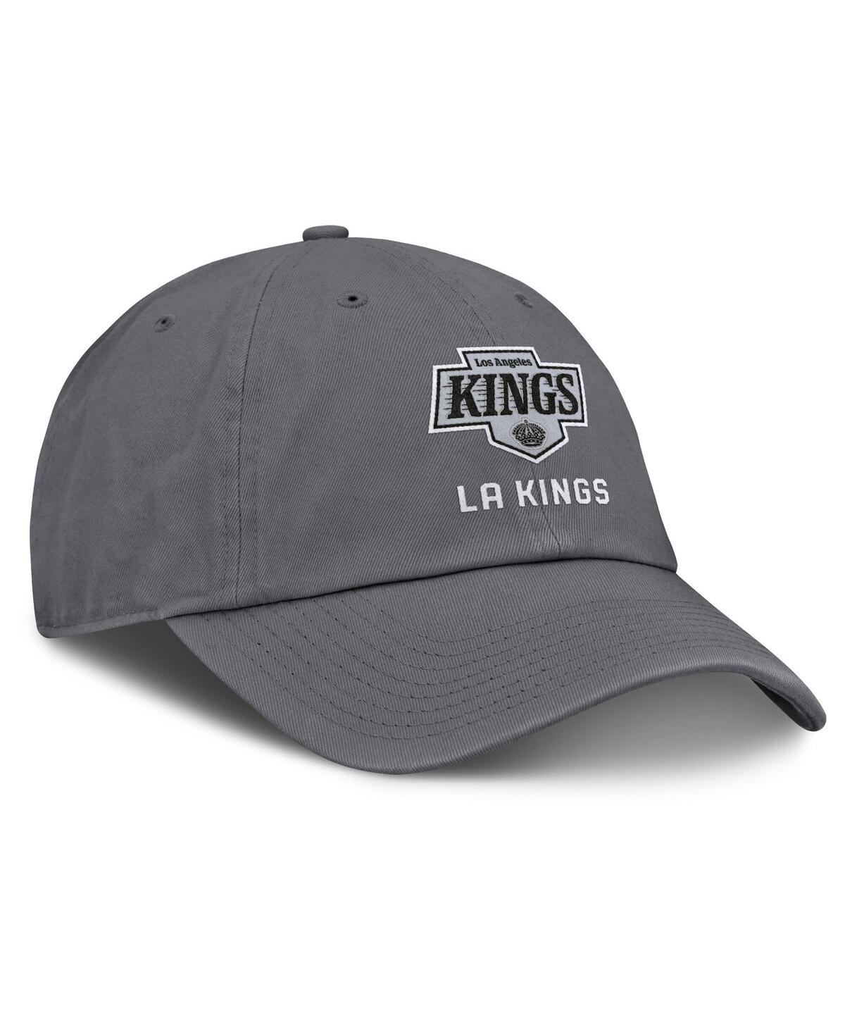 Fanatics Men's Charcoal Los Angeles Kings Washed Adjustable Hat In Charcoal
