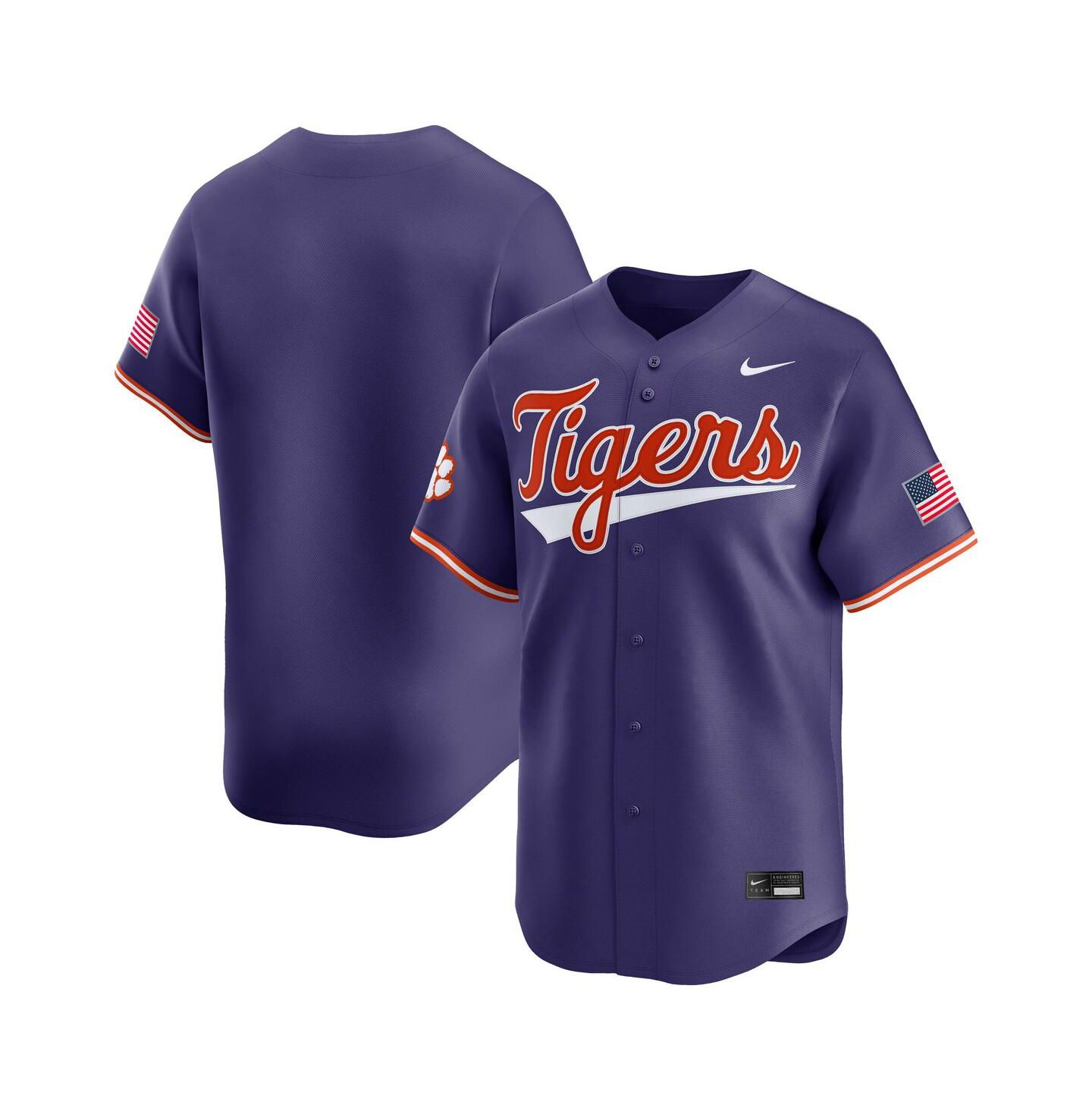 Мужской топ Nike Purple Clemson Tigers College Limited Baseball Jersey — фото 1