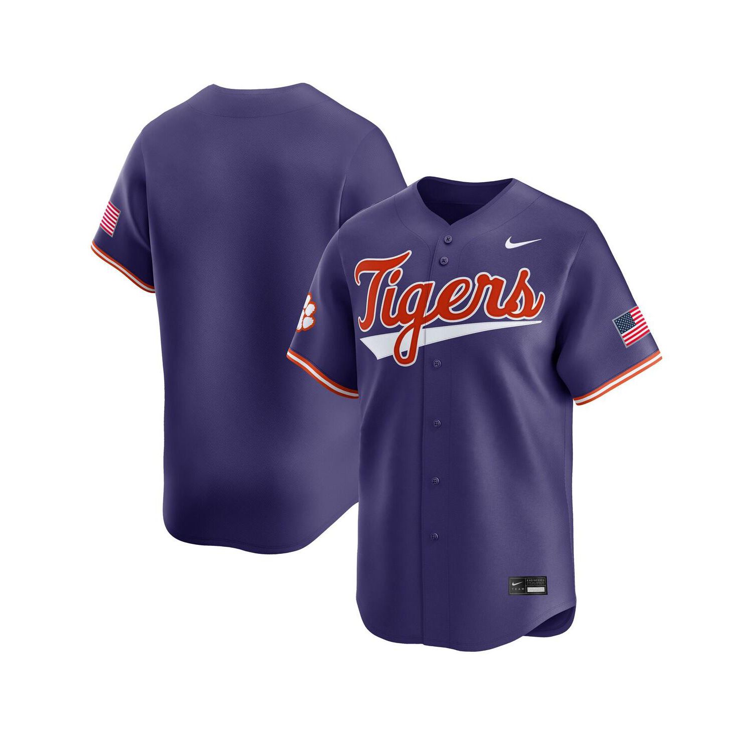 Men's Purple Clemson Tigers College Limited Baseball Jersey