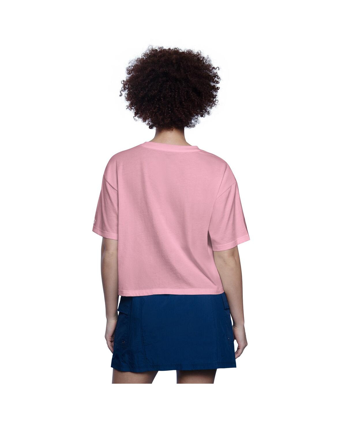 Starter Women's Pink Philadelphia Eagles Play The Ball Boxy Cropped T-shirt In Pink