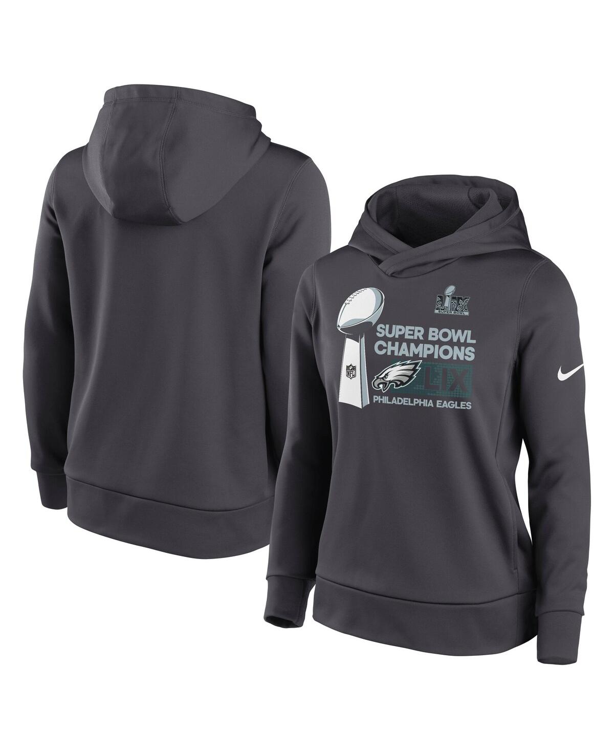 Nike Women's Anthracite Philadelphia Eagles Super Bowl Lix Champions Locker Room Trophy Collection Club F In Anthracite