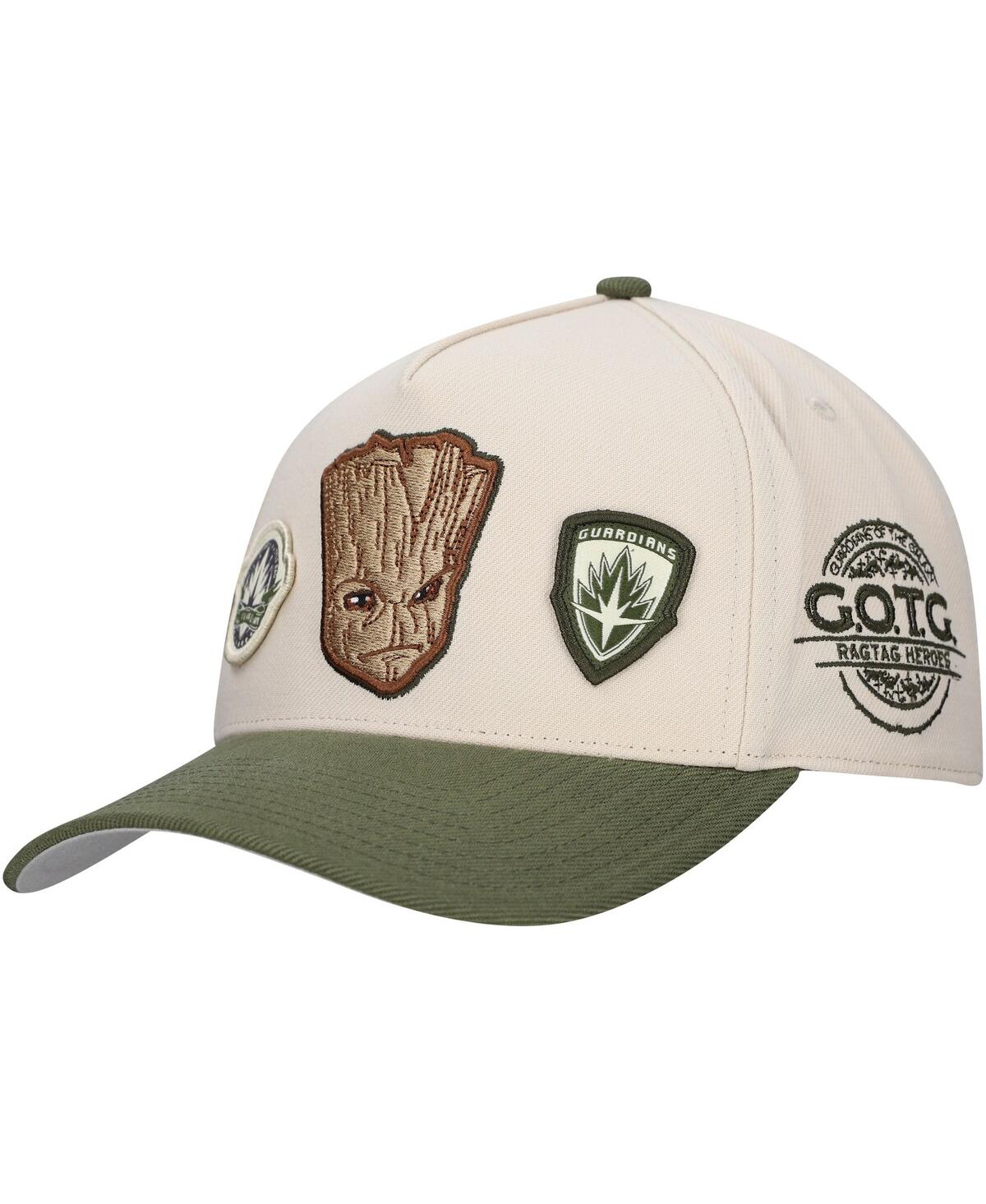 Lids Men's Cream Guardians Of The Galaxy Groot A-frame Adjustable Hat In Cream