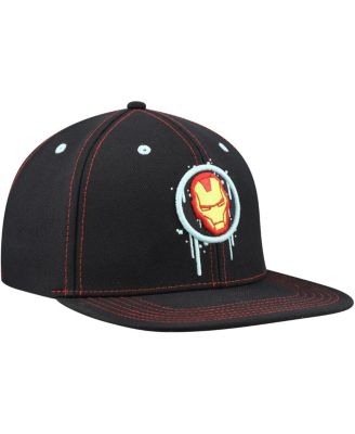 Big Boys and Girls Black Iron Man Glow-in-the-Dark Snapback Hat
