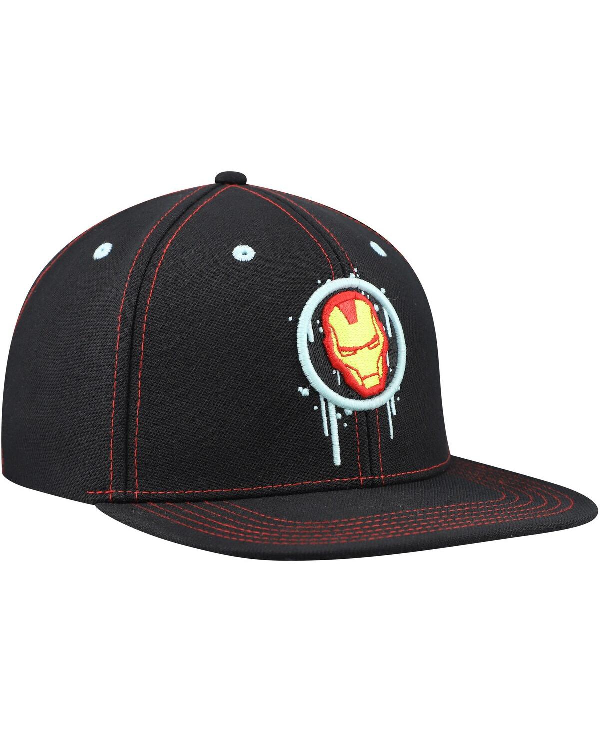LIDS BIG BOYS AND GIRLS BLACK IRON MAN GLOW-IN-THE-DARK SNAPBACK HAT 