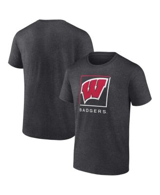 Fanatics - Men's Charcoal Wisconsin Badgers Fundamentals Halved Team T-Shirt