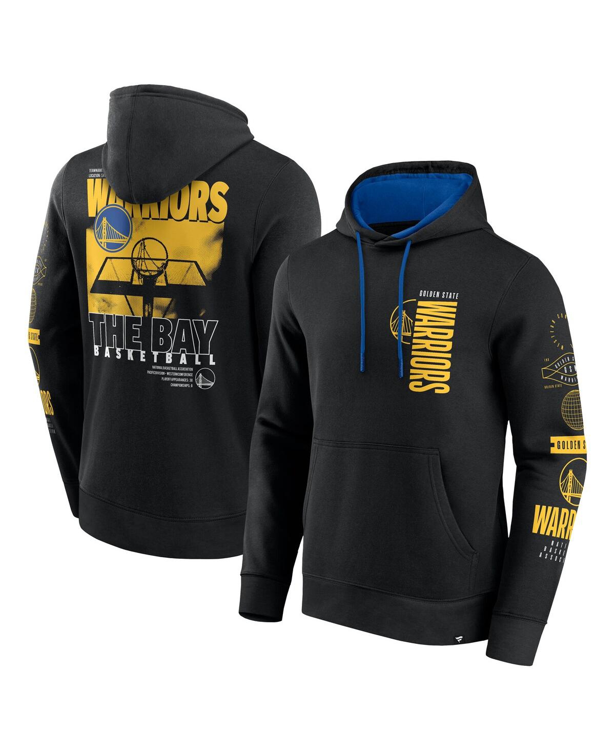Fanatics Men's Black Golden State Warriors Game Time Crossover Pullover Hoodie In Black