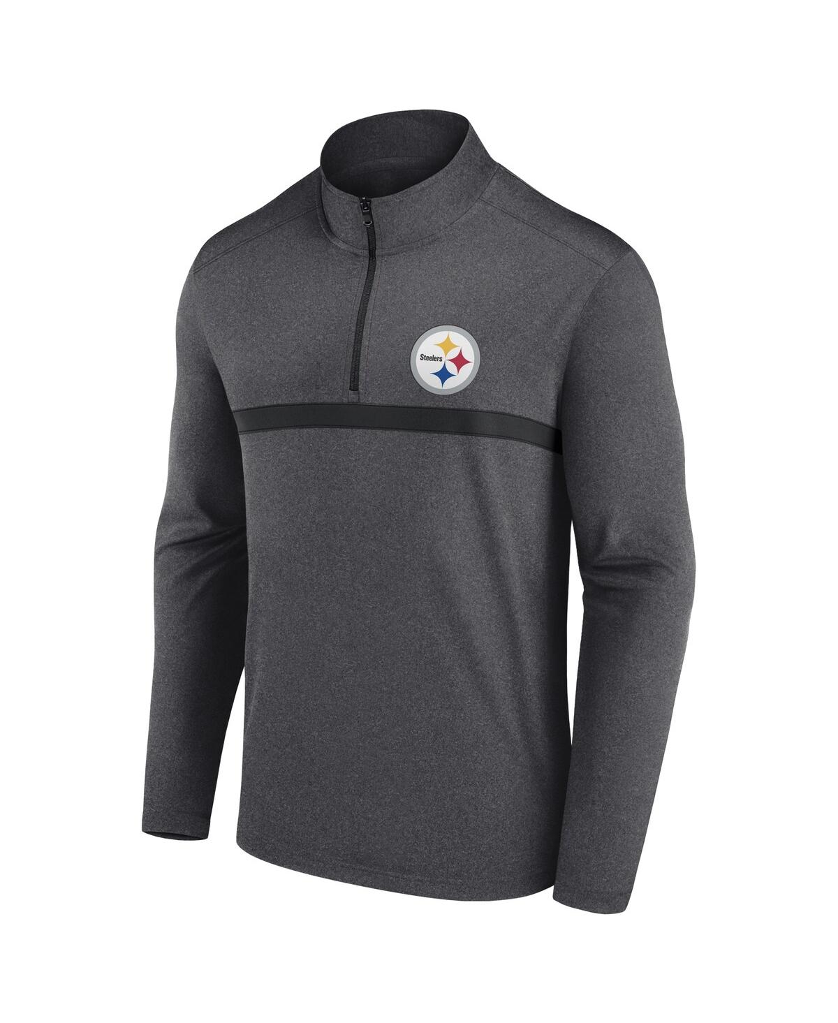 Fanatics Men's Charcoal Pittsburgh Steelers Head-to-head Quarter-zip Sweatshirt In Charcoal