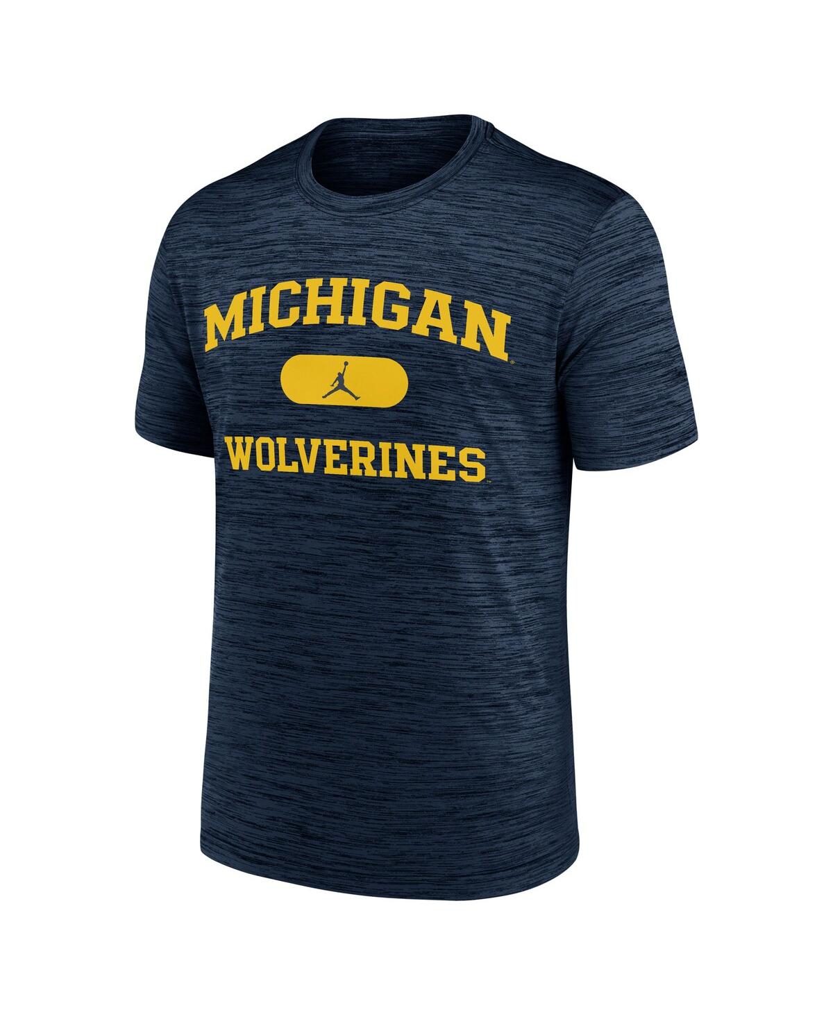 Jordan Men's Navy Michigan Wolverines Velocity Mascot Performance T-shirt In Navy