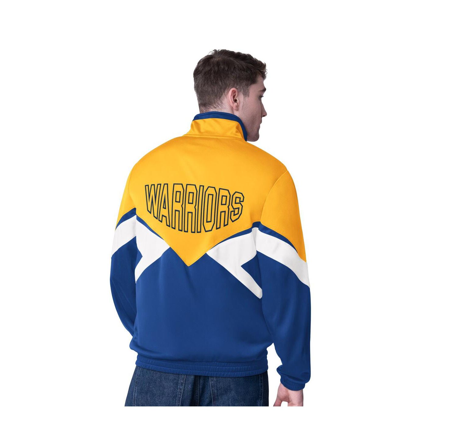 Men's Gold/Royal Golden State Warriors Rush Applique Full-Zip Track Jacket