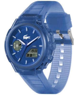 Men's LC33 Blue Silicone Strap Watch, 45mm