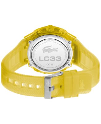 Men's LC33 Yellow Silicone Strap Watch, 45mm